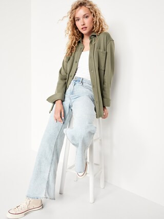 Fleece Tunic Shacket for Women | Old Navy (US)