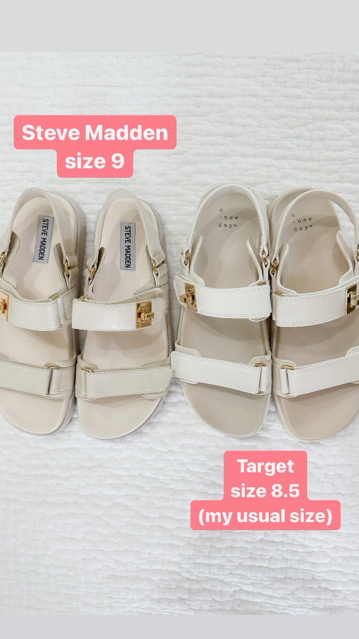 Steve Madden Mona chunky sandals vs the Target version! They look JUST ALIKE! 