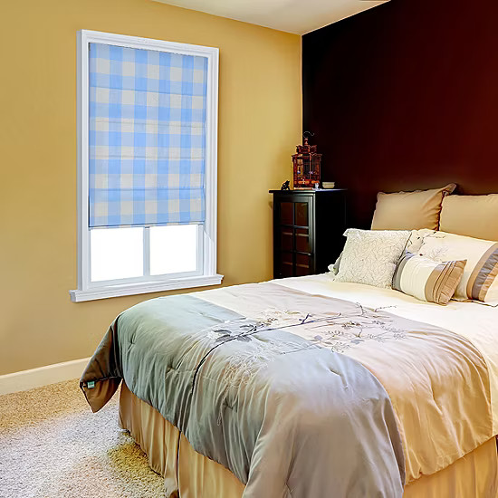 Plaid Flat Cordless Light-Filtering Roman Shade | JCPenney