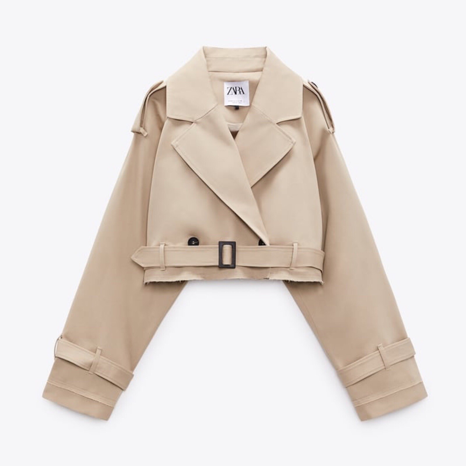 Zara Trench Oversized Crop Topcoat Beige | 2010/716 | eBay US