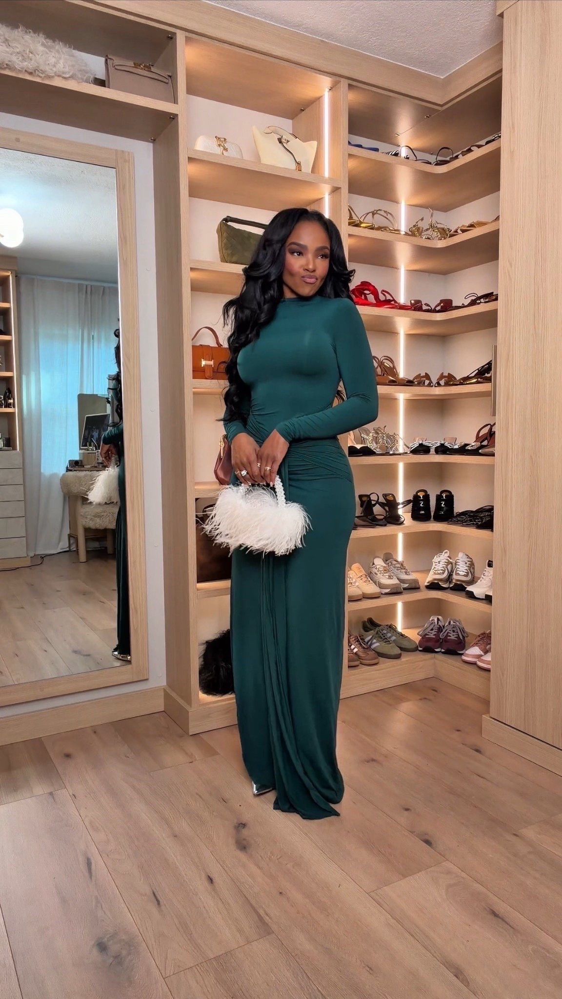 ✨ Statement elegance with timeless appeal

This emerald green gown instantly elevates any occasion. The sculpted, body-skimming fit paired with the rich jewel tone creates a striking, flattering silhouette, while the long sleeves and soft drape keep it refined and luxurious. It’s one of those dresses that looks expensive without needing much styling and holds its place as a repeat special-occasion staple.

Perfect for:
• Holiday parties
• Formal dinners
• Winter weddings
• Special evening events

📏 Sizing:
Dress: Small

Measurements:
5’4” · 138 lbs · 34D · 27” waist · 40” hips

Favorite to revisit later.

Emerald green evening dress, elegant holiday gown, winter formal outfit inspiration, timeless occasion wear, elevated evening style, flattering long sleeve dress.

Follow me on Instagram and YouTube @kirasfashionfinds

#LTKPetite #LTKootd #LTKHoliday