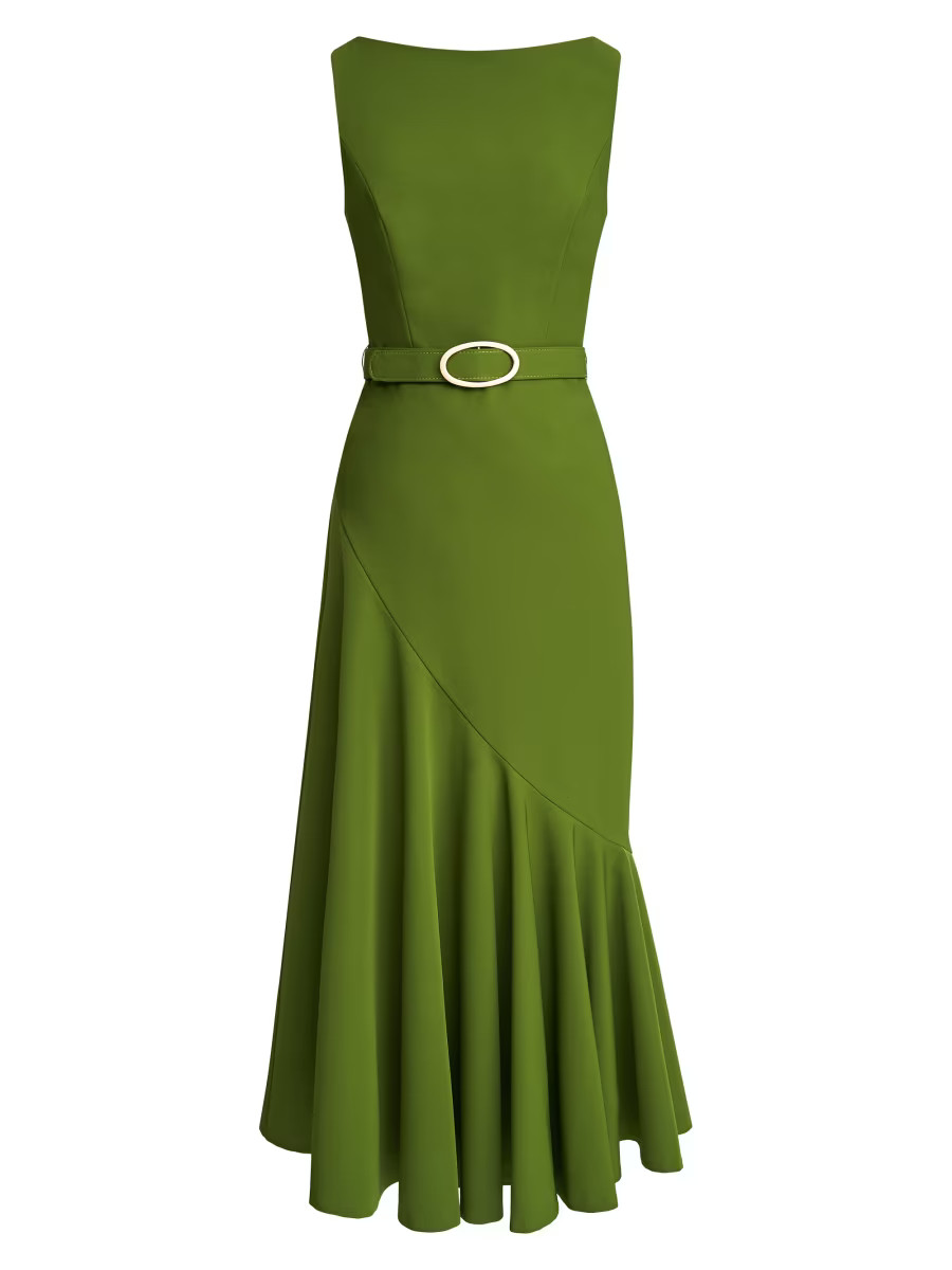 Gianna Stretch-Crêpe Midi-Dress | Saks Fifth Avenue