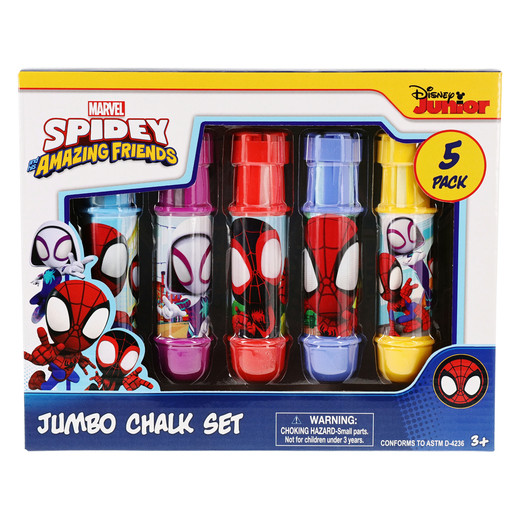 Disney Junior Spidey & His Amazing Friends Jumbo Chalk Set With Holders 10-Piece | Five Below