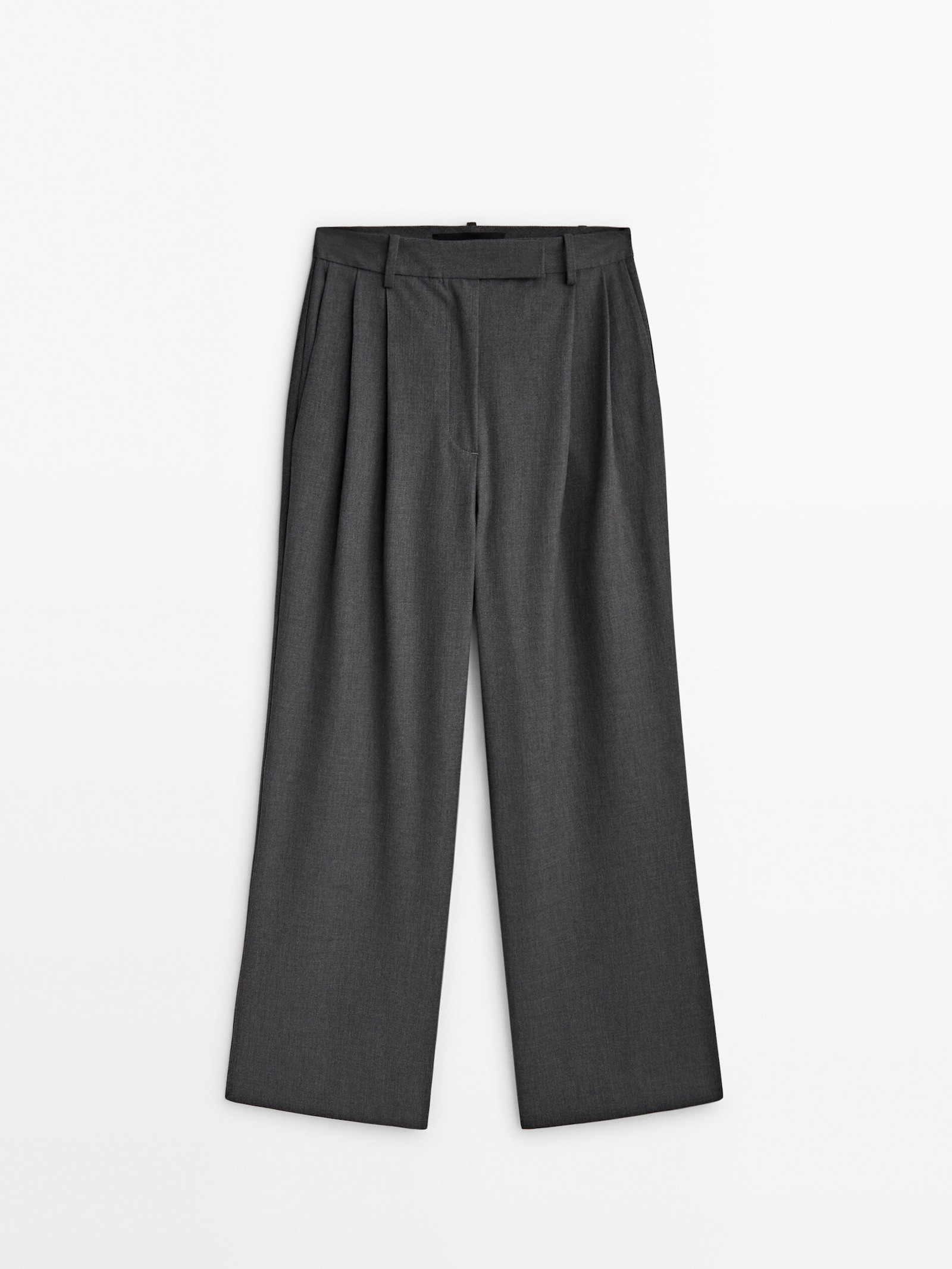 Wide-fit trousers with double dart detail - Studio | Massimo Dutti UK