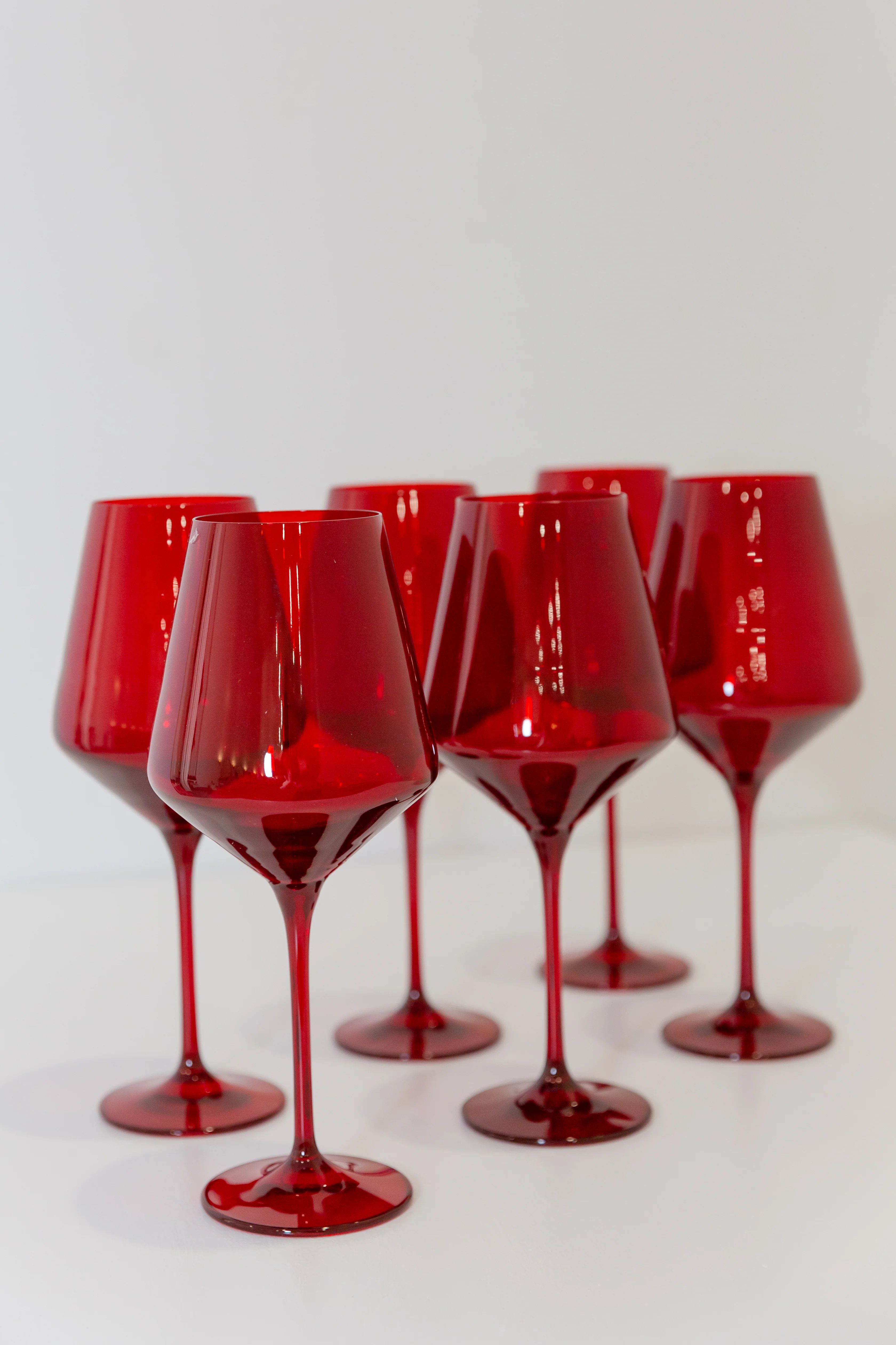 Estelle Colored Wine Stemware - Set of 6 {Red} | Estelle Colored Glass