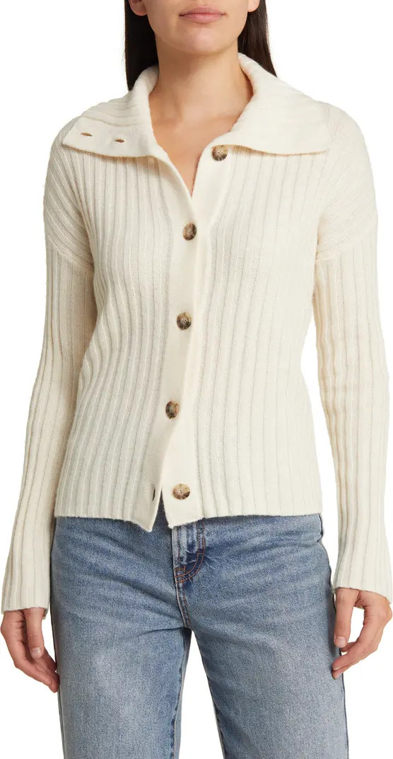 Madewell Wool Blend Oversize Collar Cardigan | Nordstrom | Nordstrom