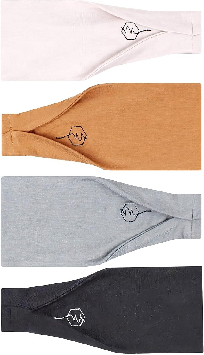 Maven Thread 4" Wide Workout Headbands for Women (4 Pack) – Non-Slip Sweatbands for Gym, Runnin... | Amazon (US)