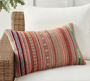 Pasadena Striped Outdoor Lumbar | Pottery Barn (US)
