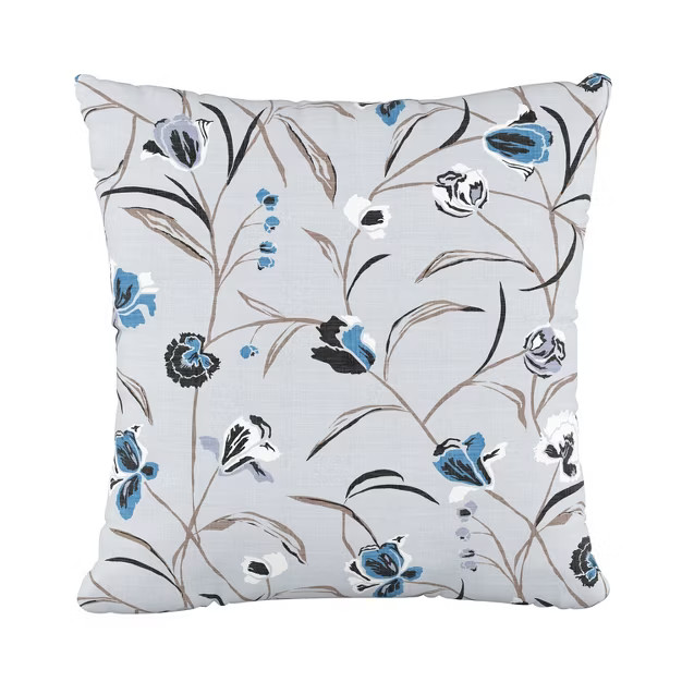 Whisp Floral Square Throw Pillow Blue - Skyline Furniture | Target