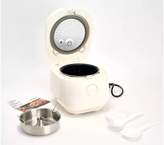 GreenPan Fuzzy Logic Carb Reducing 8 Cup Rice Cooker & Tools - QVC.com | QVC