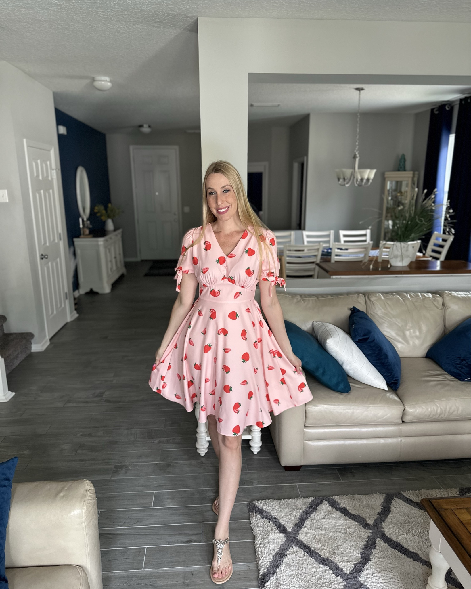 Strawberry 🍓 Shortcake dress
💓i love the style and fit of this dress
💓it is loose fitting but not stretchy
💓 wearing size small , fits true to size and I am 5’10”

#LTKStyleTip #LTKFindsUnder50 #LTKFindsUnder100