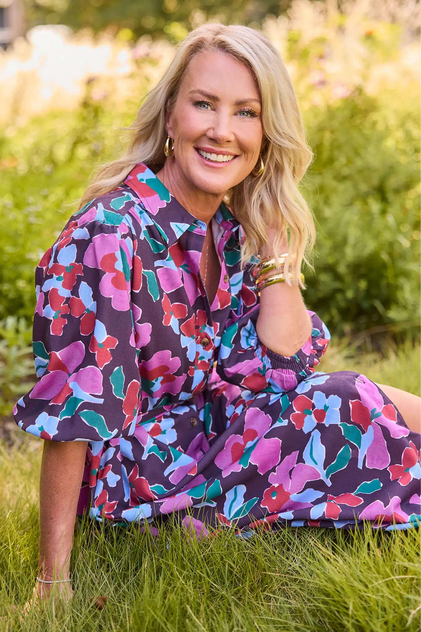 Delphine Navy Printed Midi Dress | Avara