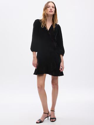 Velvet Wrap Mini Dress | Gap (US)