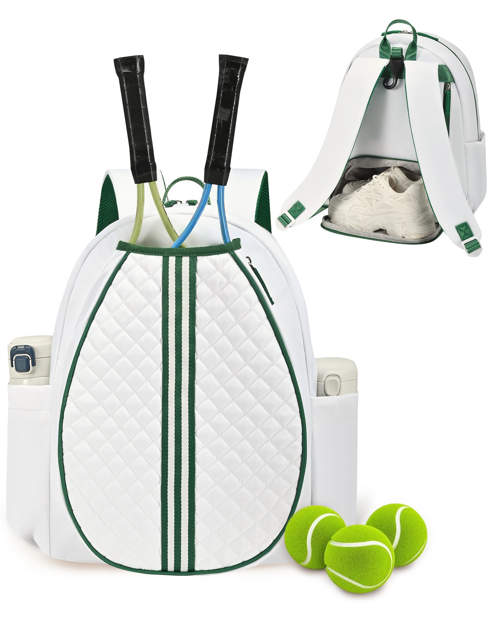 Sucipi Tennis Bag, Quilted Tennis Sling Crossbody Backpack, Water Resistant Tennis Racket Bags fo... | Amazon (US)