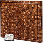 Ziruma End Grain Teak Wood Cutting Board (17x11x1.5 in.) Cured with Beeswax and Natural Oils - Ex... | Amazon (US)