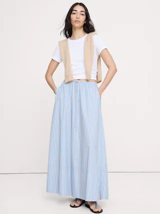 Cotton Poplin Maxi Skirt | Banana Republic (US)