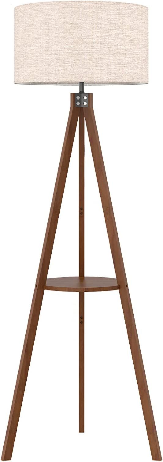 LEPOWER Shelf Tripod Floor Lamp, Mid Century Standing Lamp, Modern Design Studying Floor Light fo... | Amazon (US)