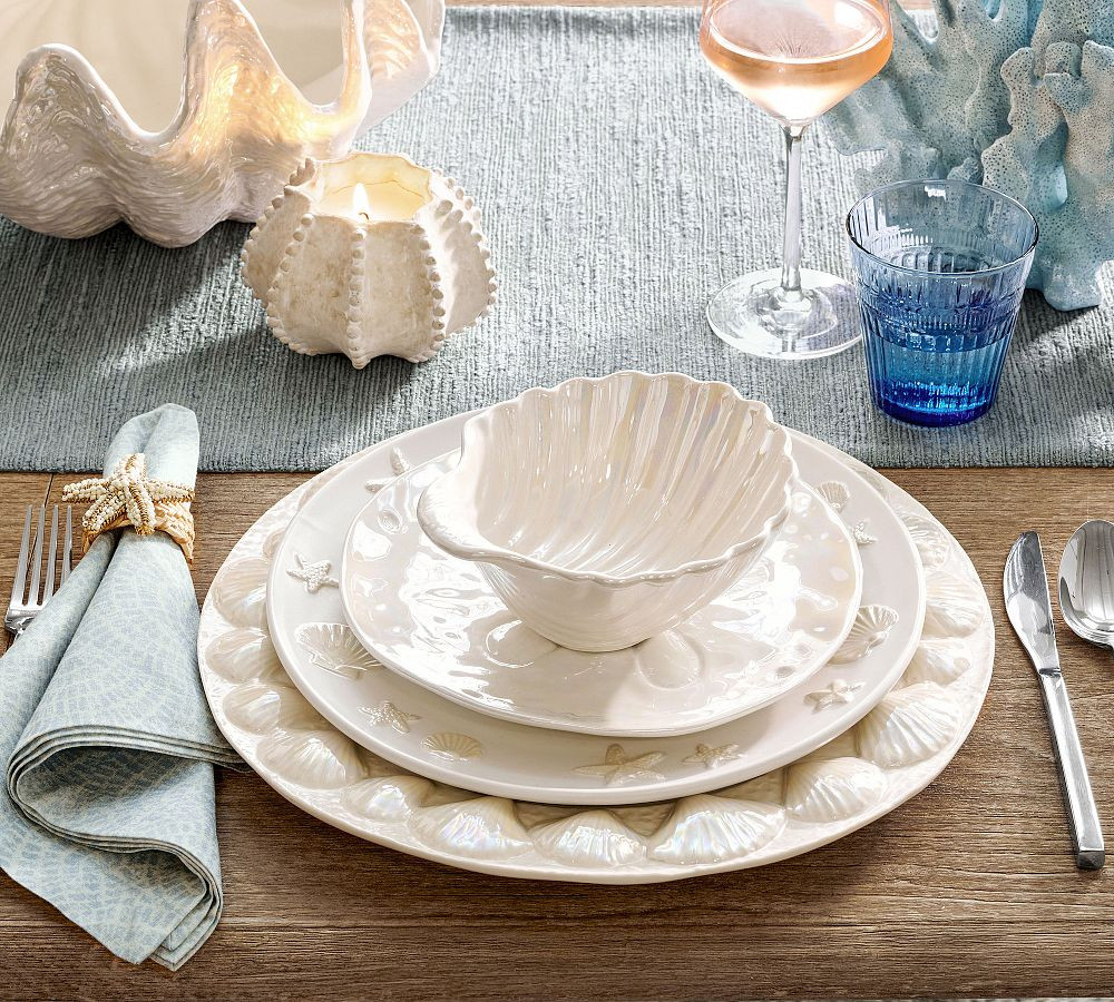 Pearlescent Shell Stoneware Cereal Bowls - Set of 4 | Pottery Barn (US)