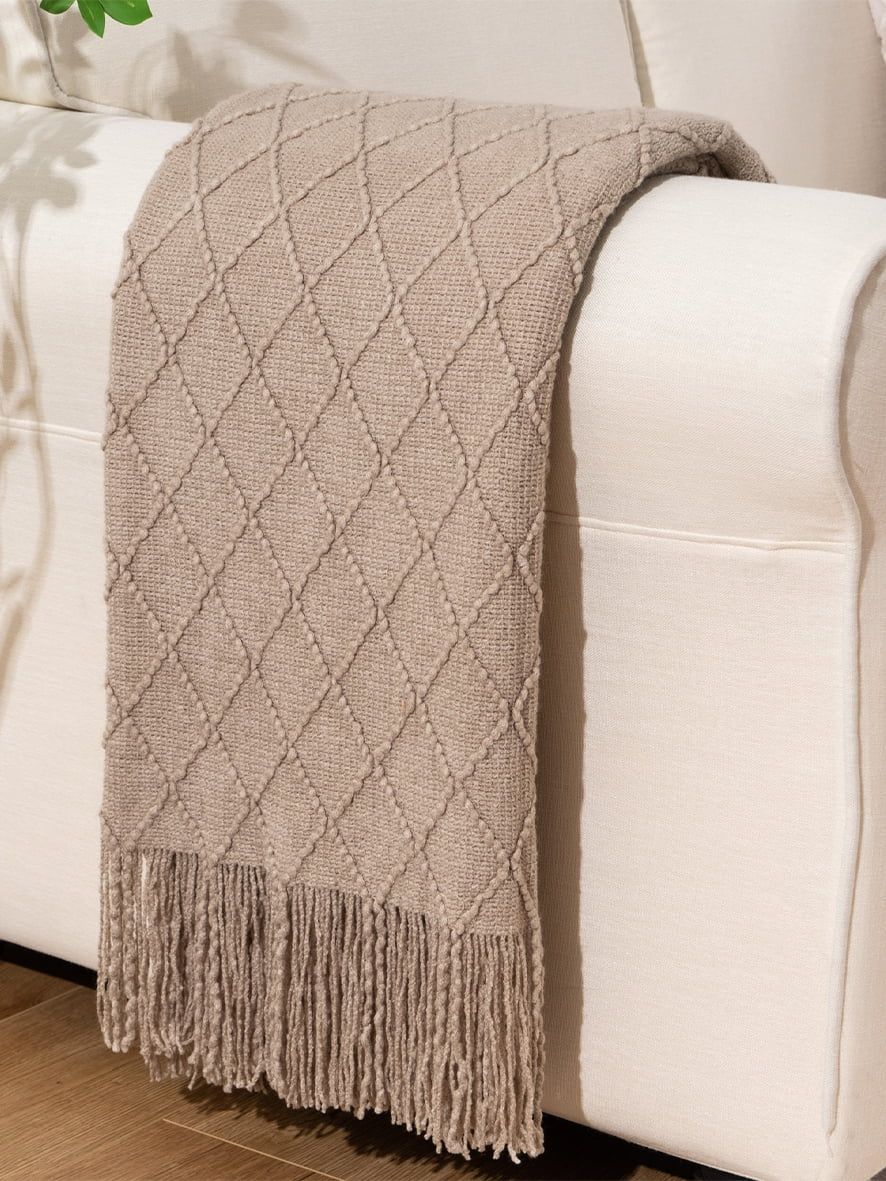 Battilo Beige Throw Blanket for Couch,Boho Bed Tan Throws,Khaki Knit Throw Blanket, Housewarming ... | Walmart (US)