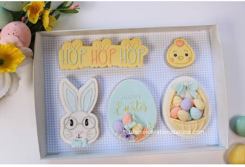 Easter Cookies, Easter Gifts, Easter Basket, Sugar Cookies, Fondant Cookies, Gift Sets, Cookie Se... | Etsy (US)