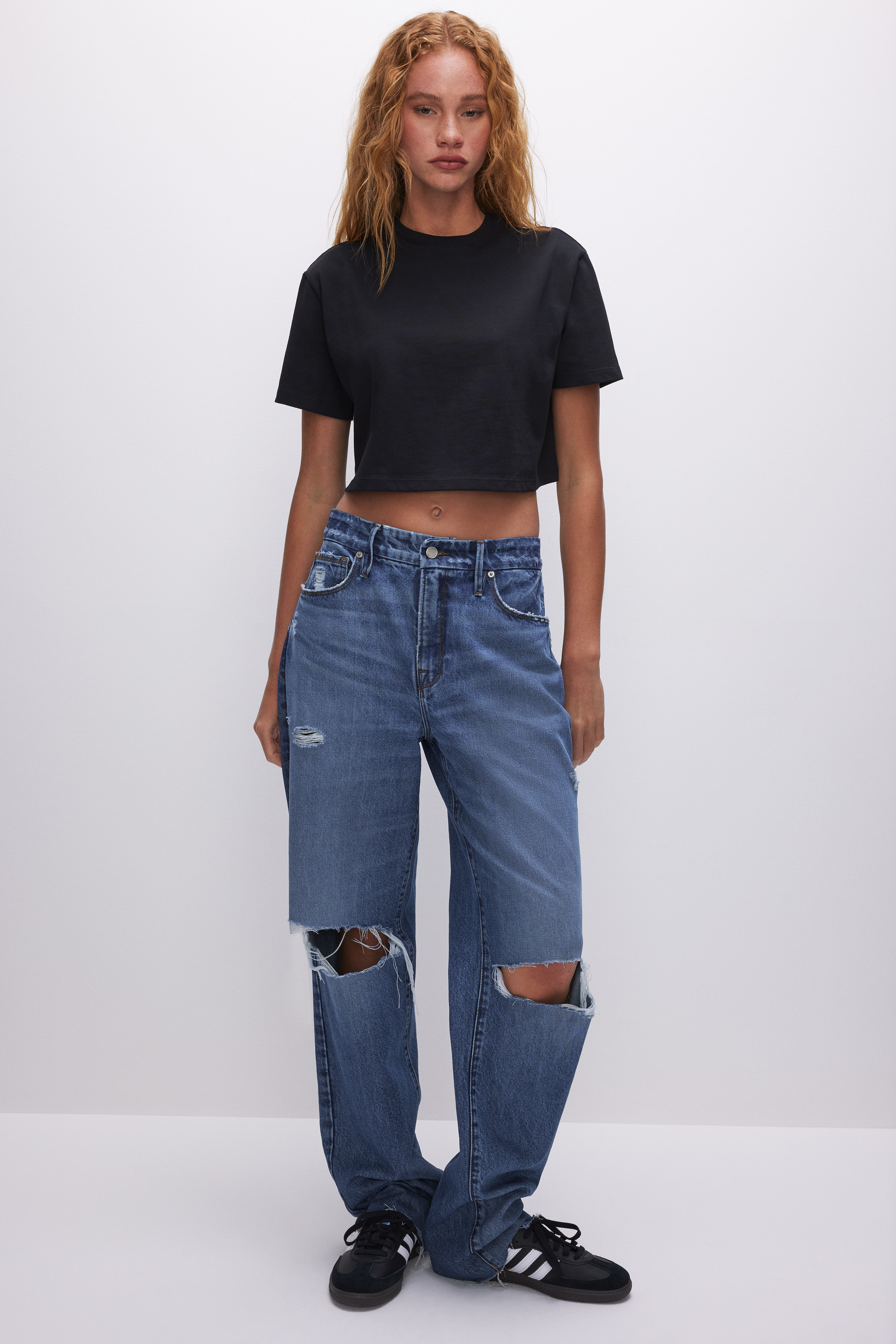 COTTON CROPPED TEE | Good American