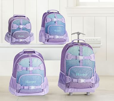 Mackenzie Lavender/Aqua Ombre Sparkle Glitter Backpacks | Pottery Barn Kids
