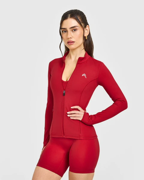 Timeless Jacket with White Logo 
 Toasted Red | Oner Active (UK / US)