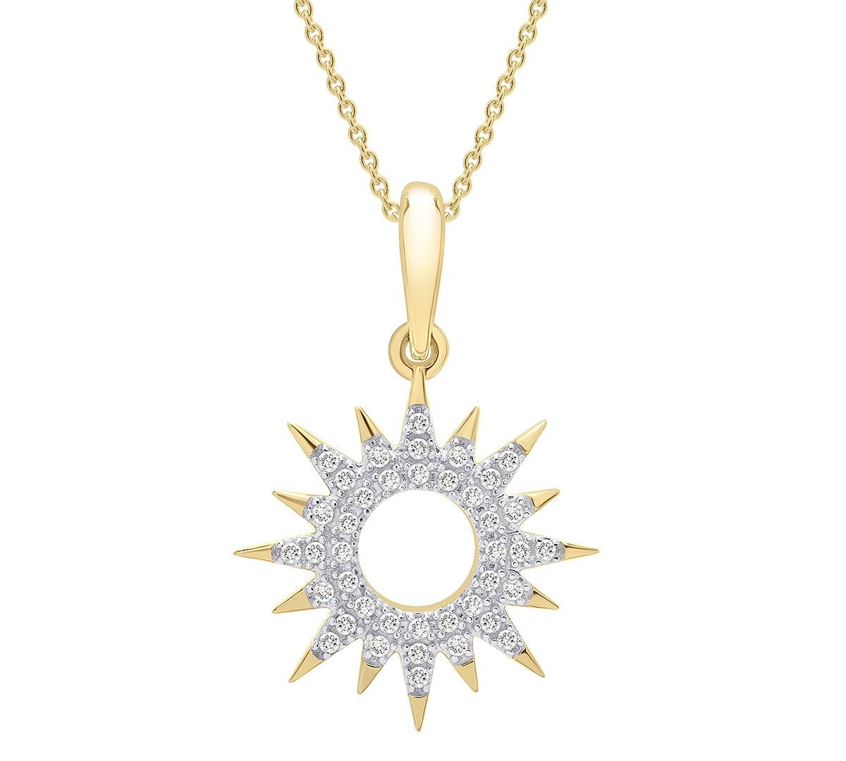 Wrapped Diamond Sun Pendant Necklace (1/10 ct. t.w.) in 14k Gold Created for Macy's (Also available  | Macys (US)