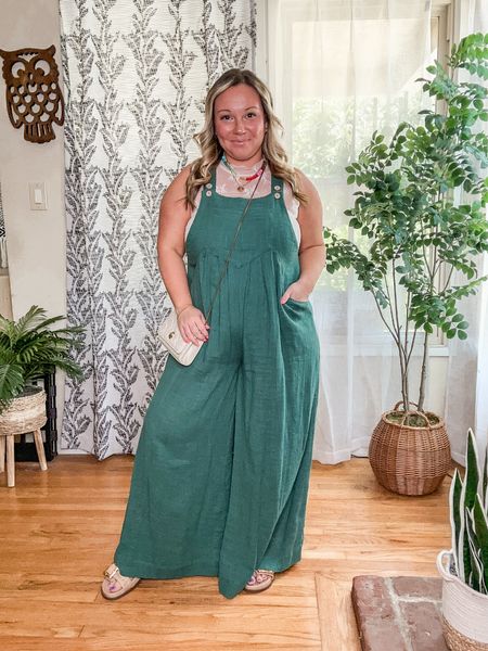 Midsize summer outfit 
Free People wide leg overalls size small- they run oversized! I also own the Amazon pair and I wear a size large in those! Linked them here too! I wanted to share them in this video but I can find them at the moment lol! 
Lace tank size Large 
Tube top size XL also has built in bra shelf 
Sandals run tts 
Lipgloss shade Aura 

Summer outfit, midsize style, travel style, casual style, midsize mom

#LTKOver40 #LTKMidsize #LTKSeasonal