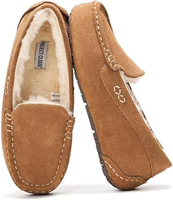 Project Cloud 100% Genuine Leather Slippers for Women - Fur Lined Outdoor Slippers for Women Foot... | Amazon (US)
