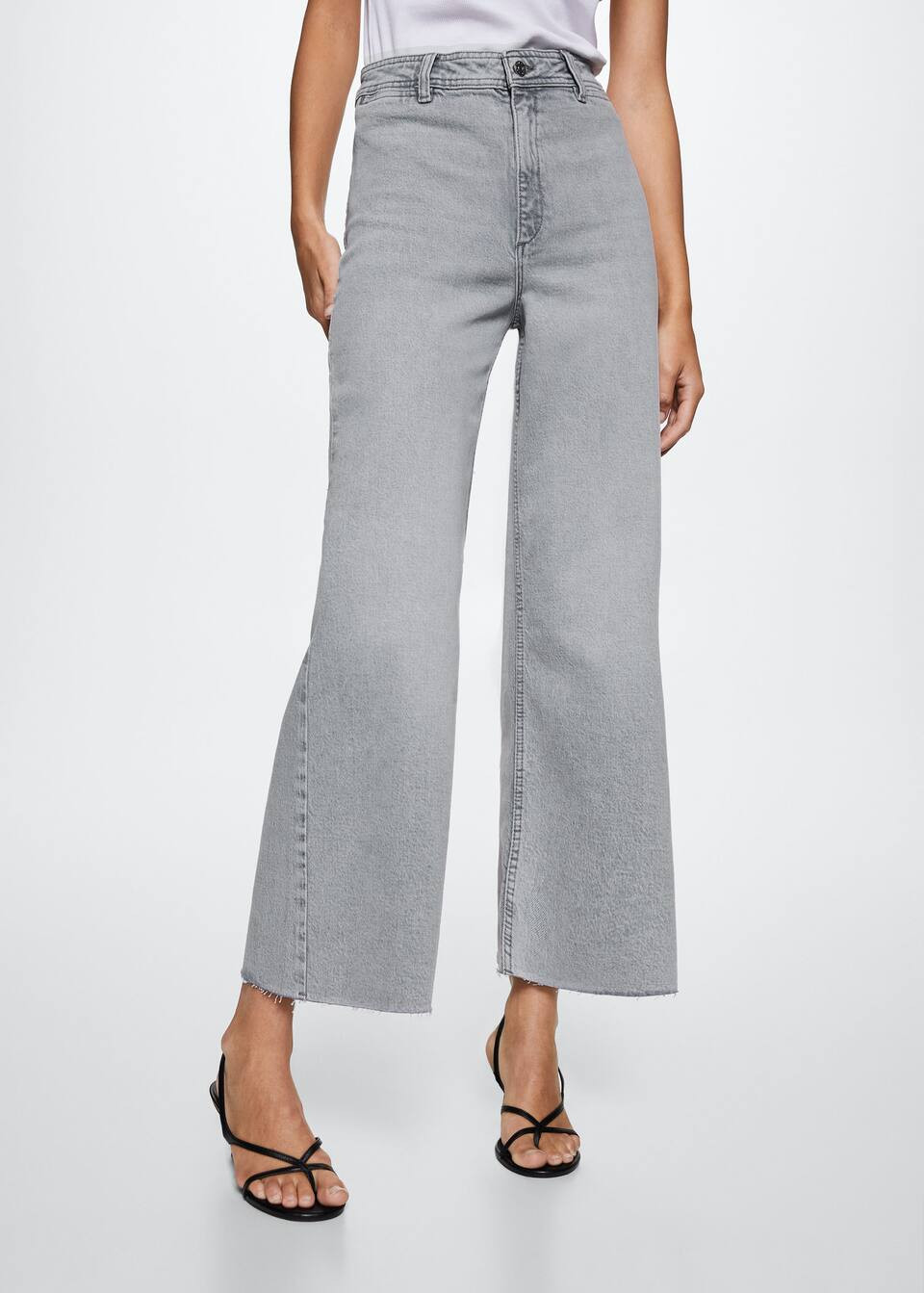 Jeans culotte high waist -  Women | Mango USA | MANGO (US)