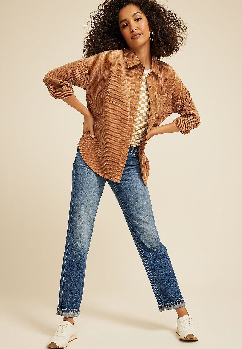Brown Corduroy Shacket | Maurices