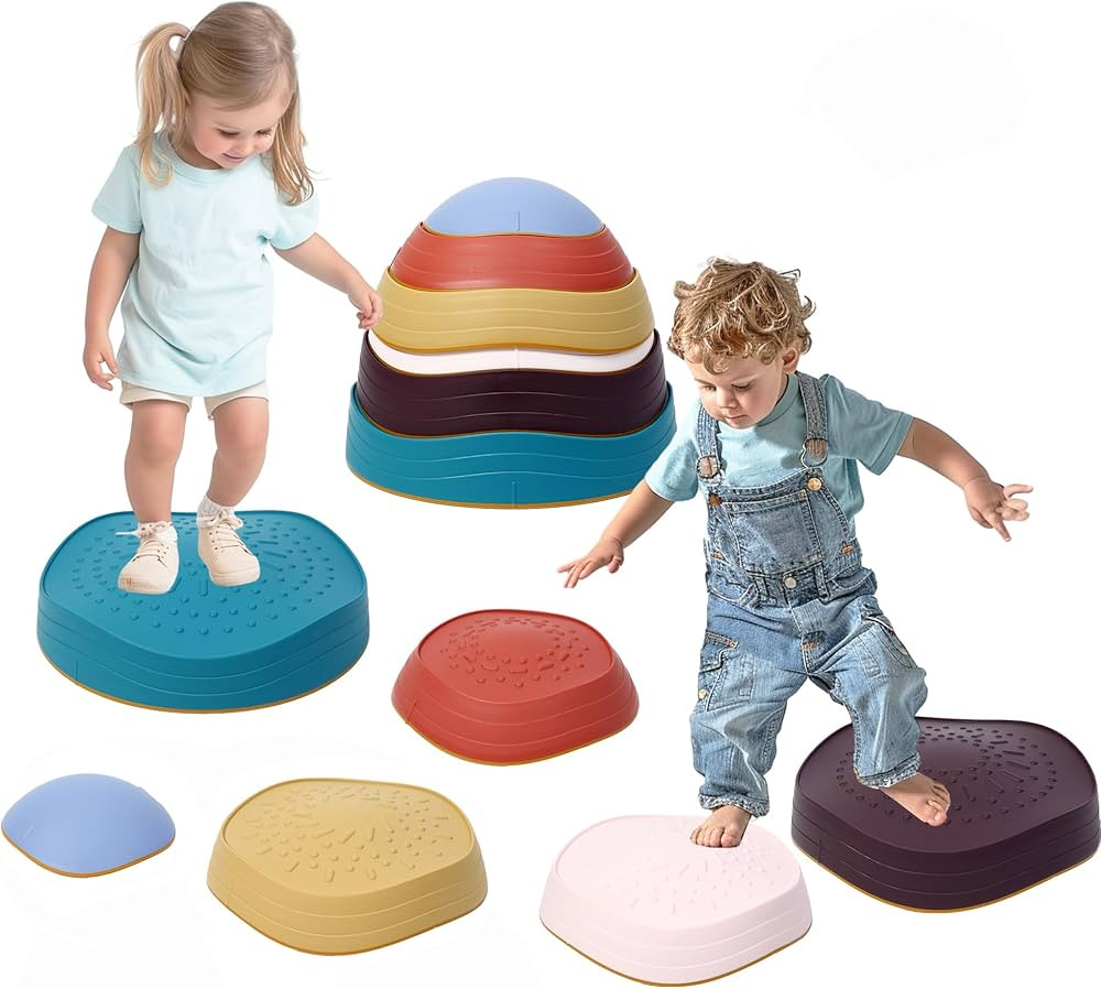 6PCS Balance Stepping Stones for Kids Non-Slip River Stones Obstacle Course Play Indoor and Outdo... | Amazon (US)