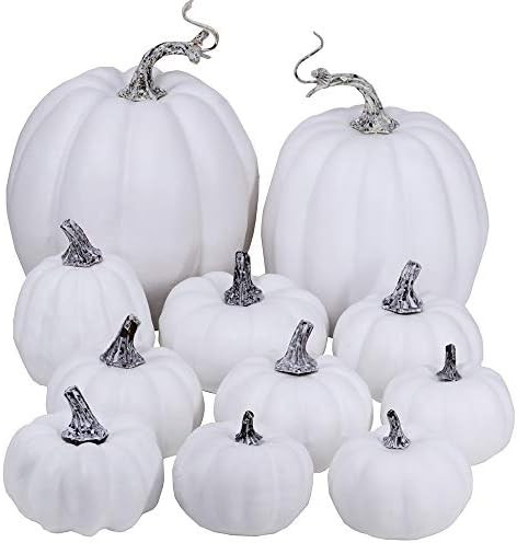 Artificial White Pumpkins Bulk Faux Harvest Pumpkins for Fall Wedding Thanksgiving Halloween Seas... | Amazon (CA)