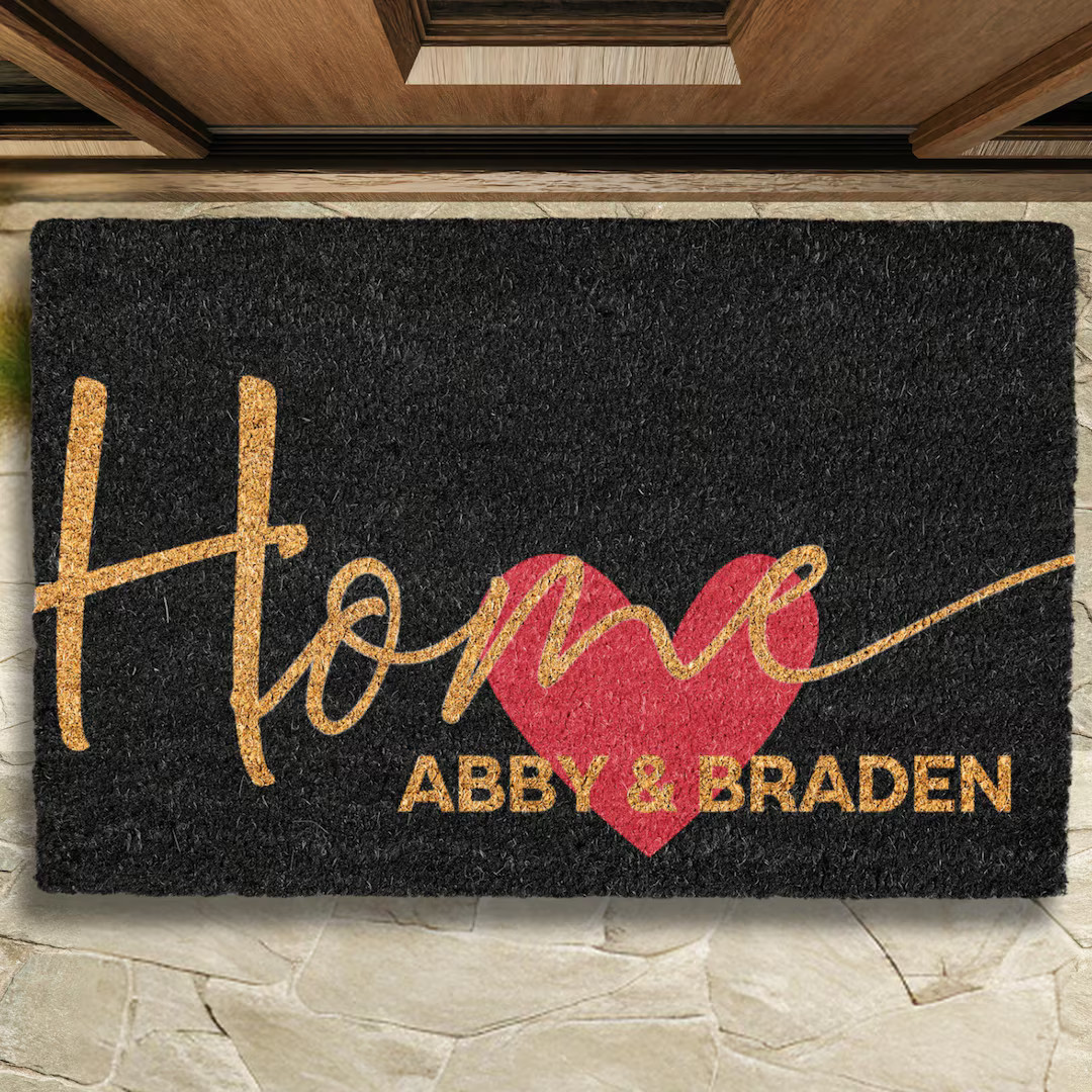 Valentine Day Decor Custom Valentine Day Door Sign Welcome Mat Layering Rug Engagement Gift Love ... | Etsy (US)