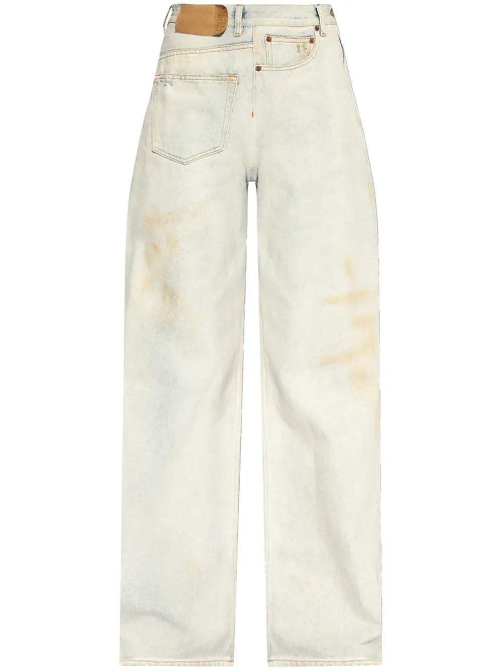 MM6 Maison Margiela Distressed wide-leg Jeans | Blue | FARFETCH | Farfetch Global