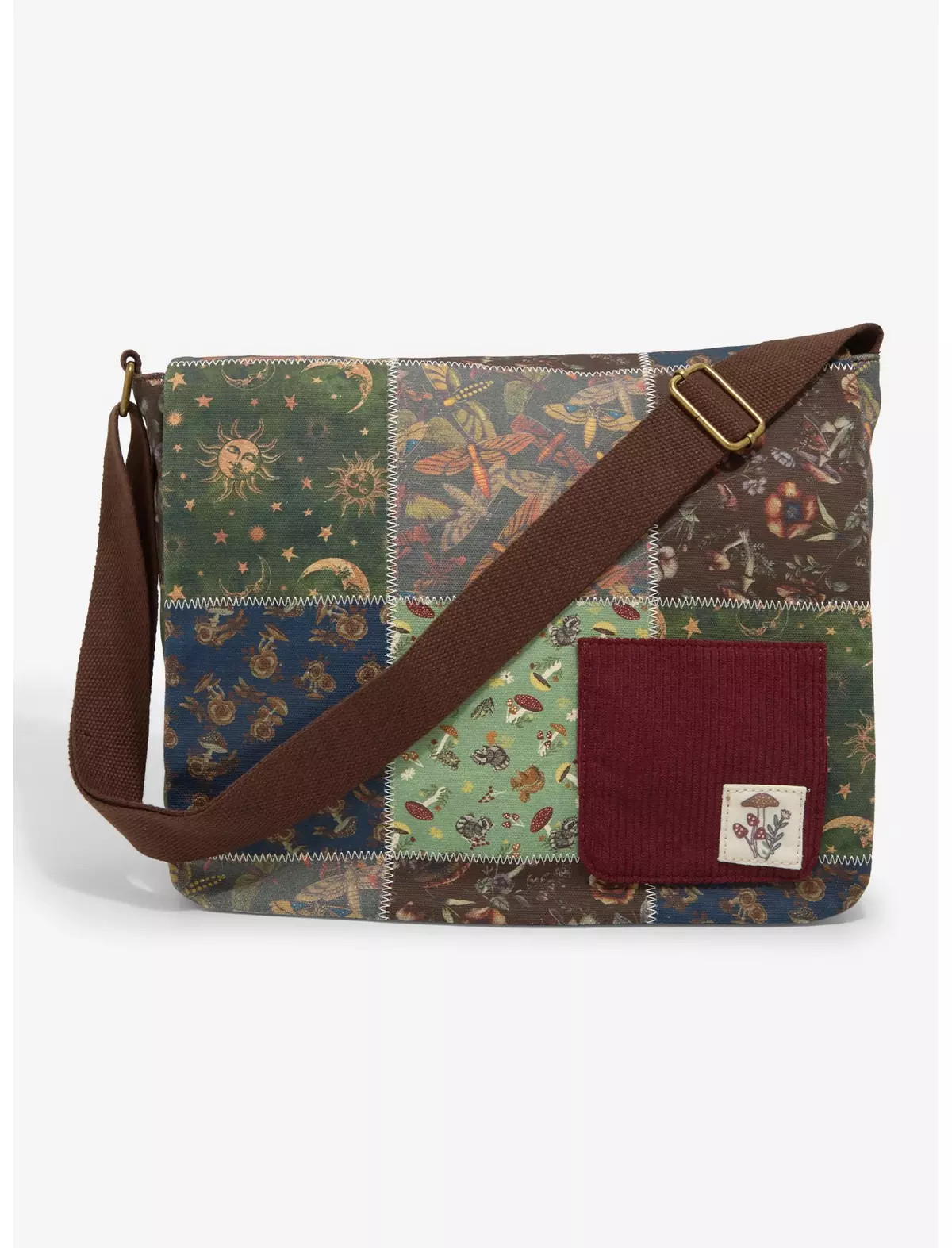 Celestial Grunge Patchwork Print Messenger Bag | Hot Topic | Hot Topic