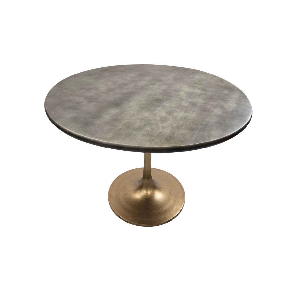 Modern Grey 40" Round Dining Table with Durable Mango Wood Top and Aluminum Pedestal Base | Wayfair North America