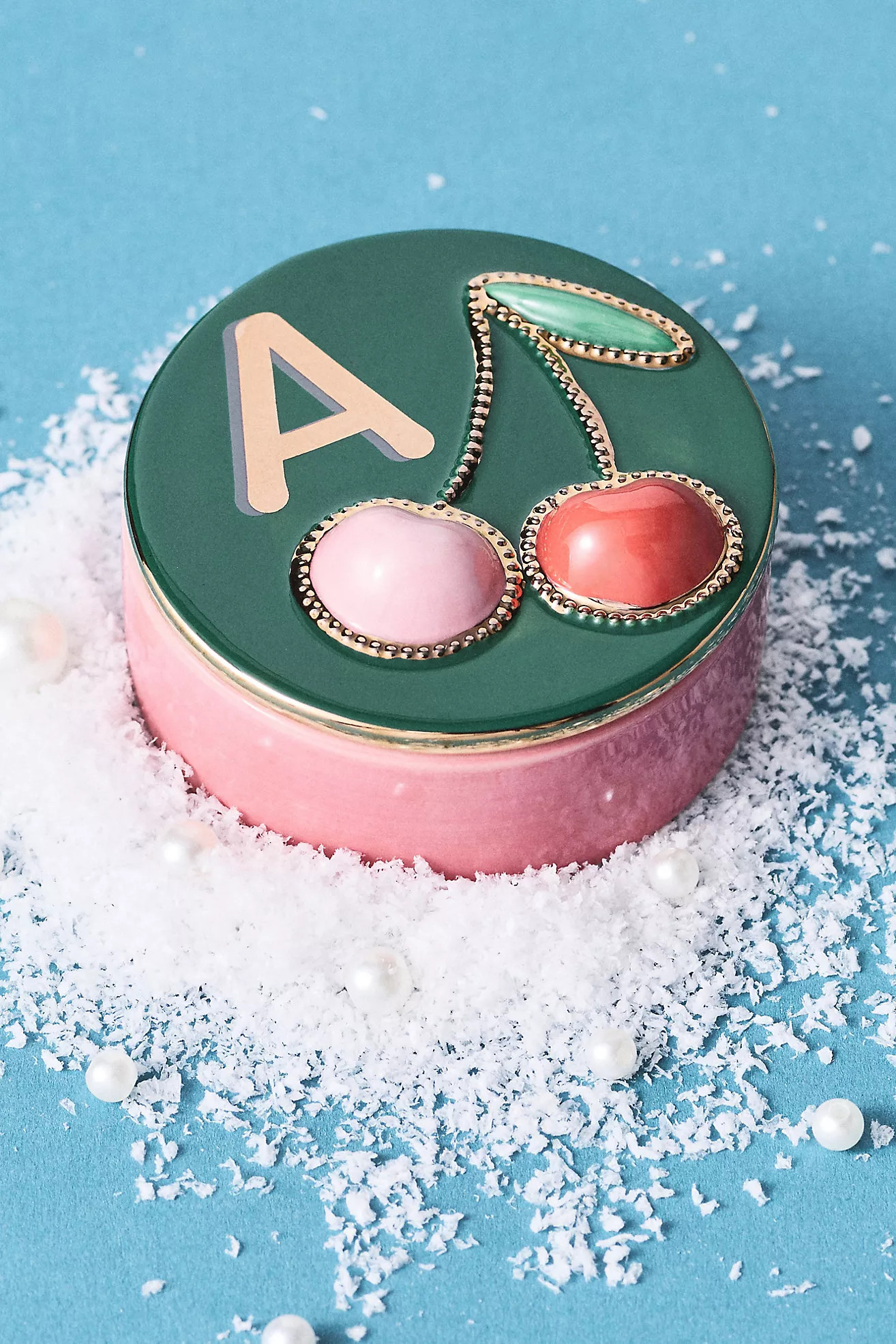Handpainted Stoneware Monogram Trinket Box | Anthropologie (US)
