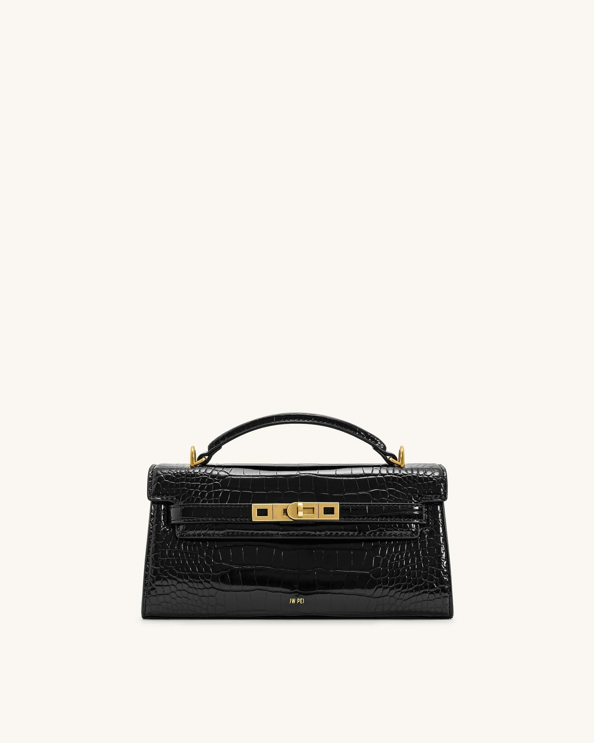 Noor Top Handle Bag - Black Croc | JW PEI US