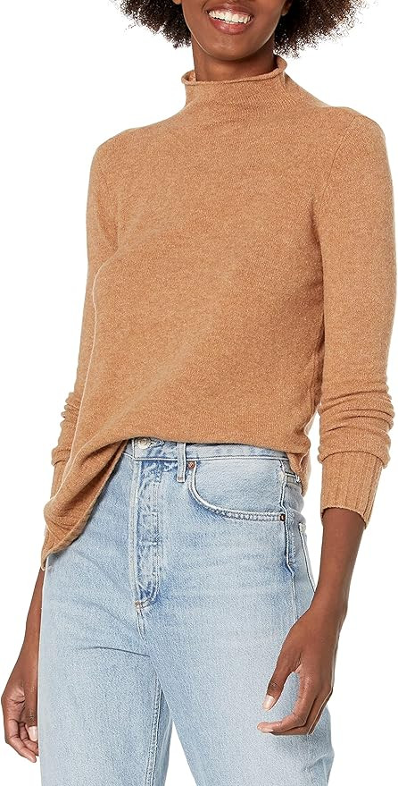 Goodthreads Women's Mid-Gauge Stretch Funnel Neck Sweater | Amazon (US)