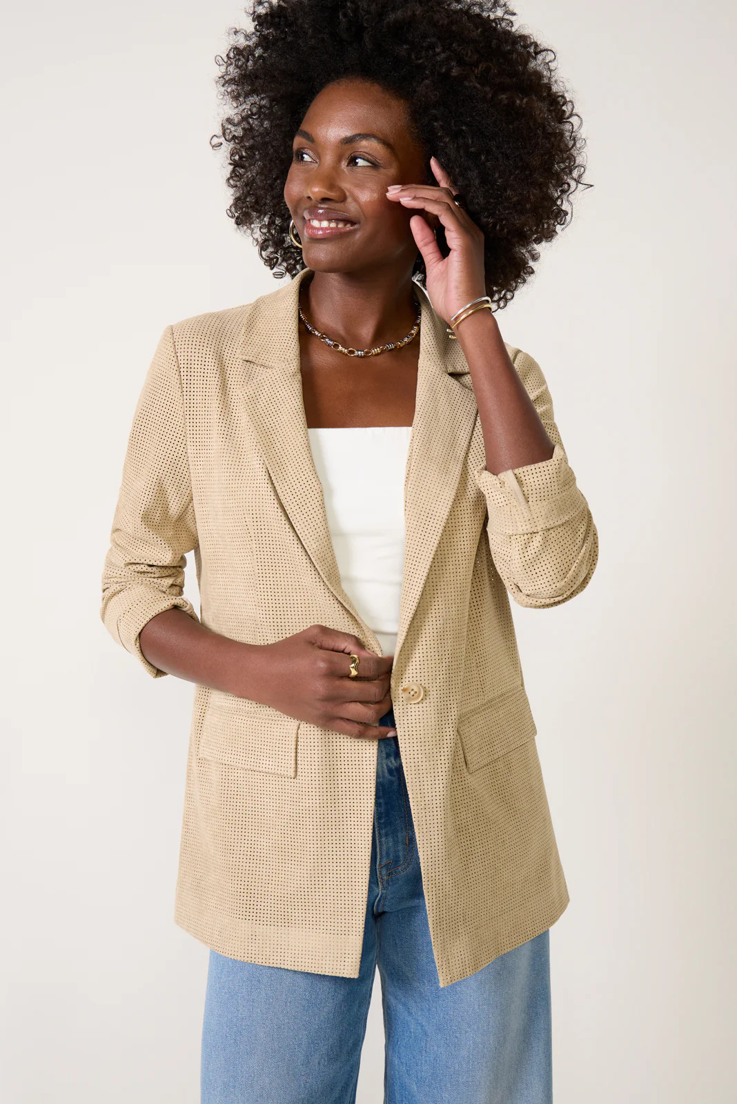 Weston Perforated Blazer | Evereve