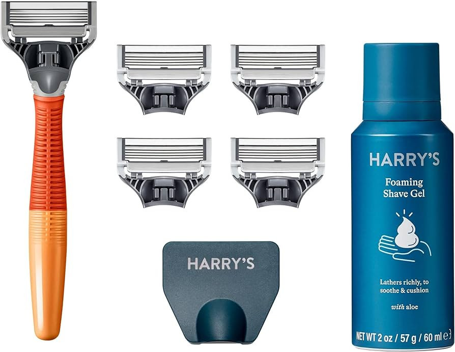 Harry's Razors for Men - Men's Razor Set with 5 Razor Blade Refills, Travel Blade Cover, 2 oz Sha... | Amazon (US)
