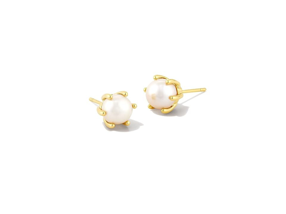 Kendra Scott Ashton Pearl Stud Women's Earrings Earring Gold White Pearl | Zappos