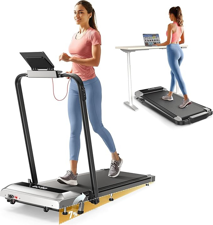 Walking Pad Under Desk Treadmill with Incline and Handle Bar, 2 in 1 Folding Treadmill for Home/O... | Amazon (US)