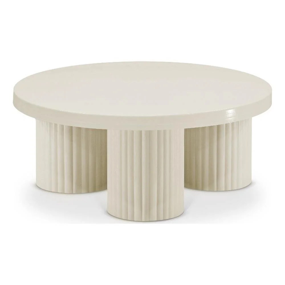 Pemberly Row Contemporary Metal Coffee Table in Cream Finish | Walmart (US)