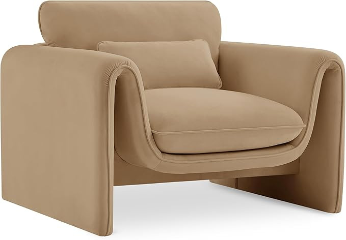 Meridian Furniture 199Camel-C Sloan Collection Modern | Contemporary Velvet Upholstered Chair wit... | Amazon (US)