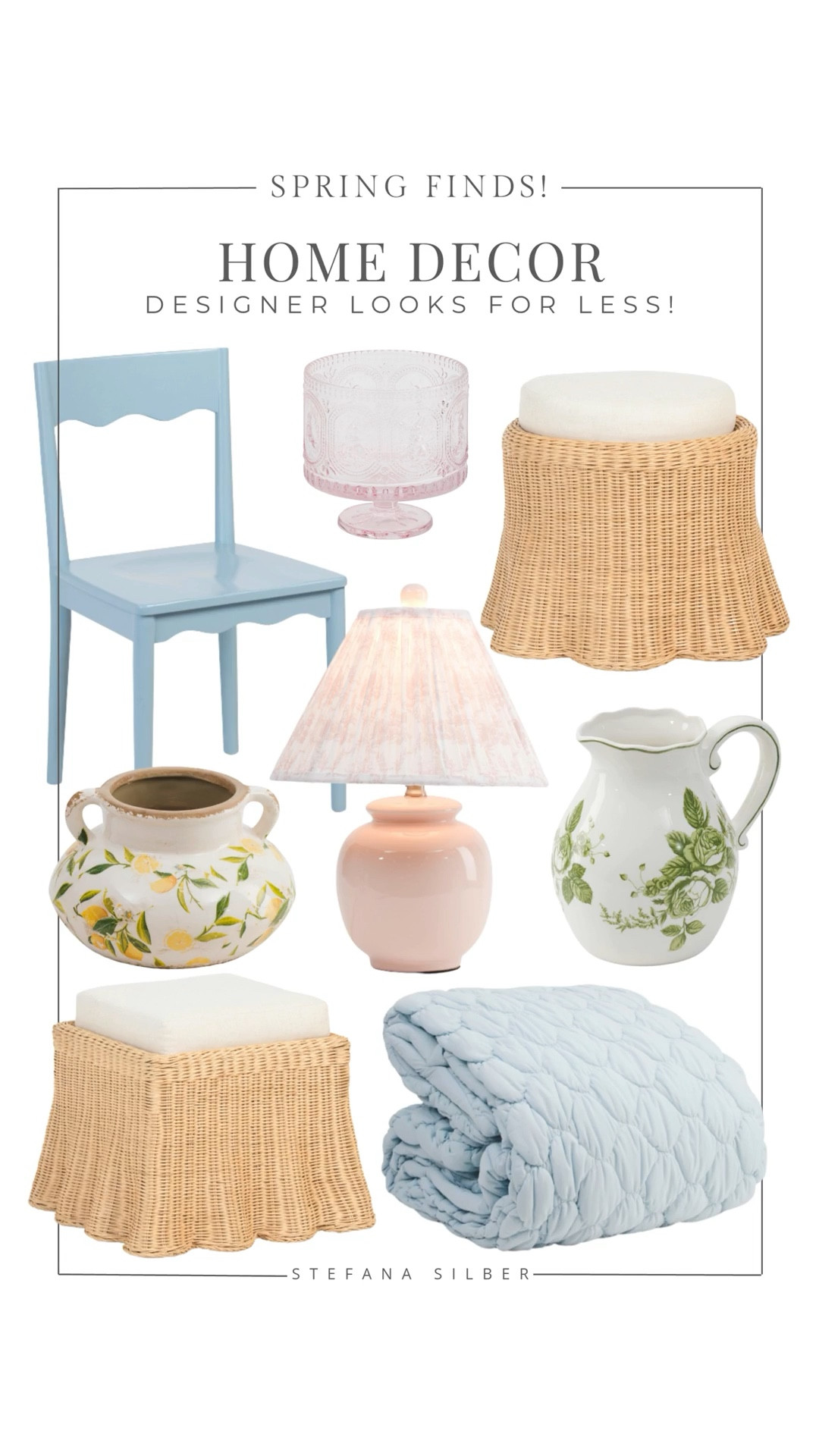 
Spring finds to refresh your home! 

Marshalls, Serena and Lily style, dupes, looks for less, spring colors, home decor 

 

#LTKStyleTip #LTKWatchNow #LTKHome