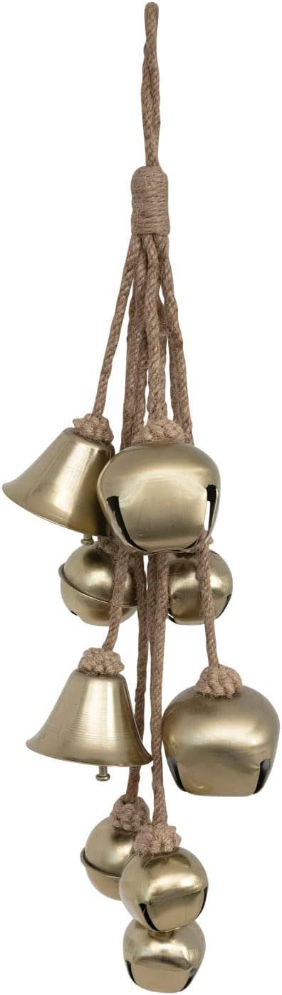 Metal Bell Cluster with Jute Rope, Antique Brass Finish | Amazon (US)