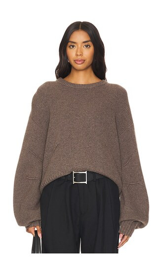 Apex Chunky Sweater in Taupe Melange | Revolve Clothing (Global)
